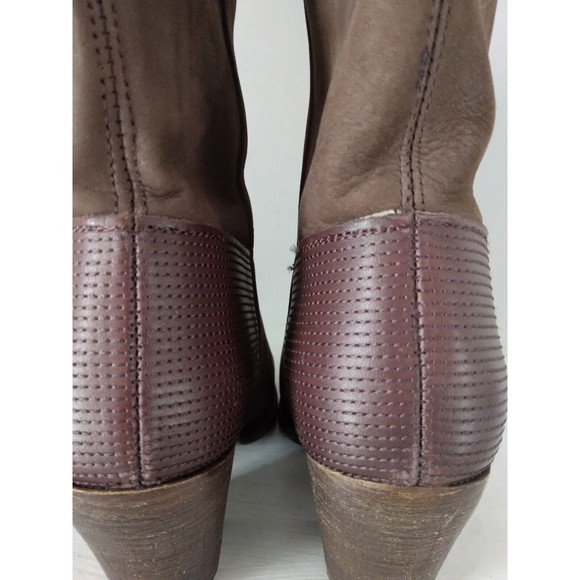 KSUBI Boots Heeled Brown Leather Womens Size 37 US 7 Made in Portugal - Picture 8 of 9